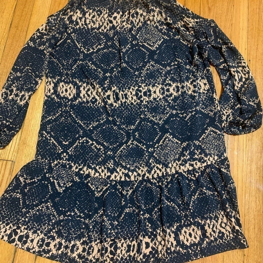 Amanda Uprichard Tan Black Snake Skin Print Dress Shoulder‎ Cut Out Size Medium - Picture 10 of 11